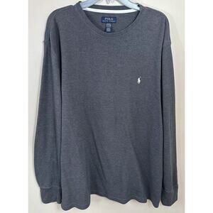 Polo Ralph Lauren Knit Sleepwear Shirt Men Size 2X Gray Long Sleeve Comfy